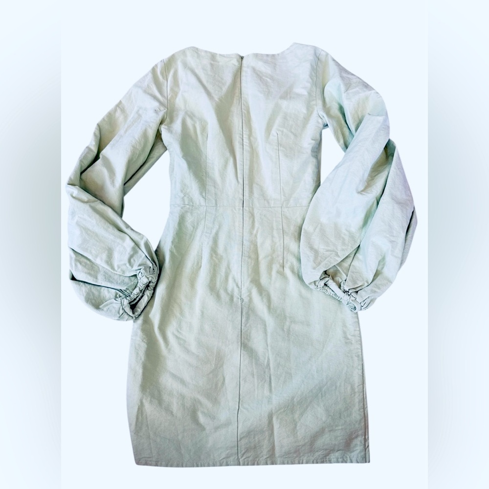 Sabo Skirt Green Puff Sleeve Ruched Mini Dress | XXS - Picture 5 of 6
